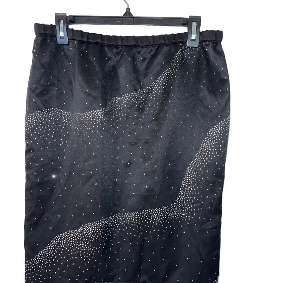 Custom Made Vintage Midi Sparkle Mermaid Skirt Size Large Black Glitter - Picture 4 of 7